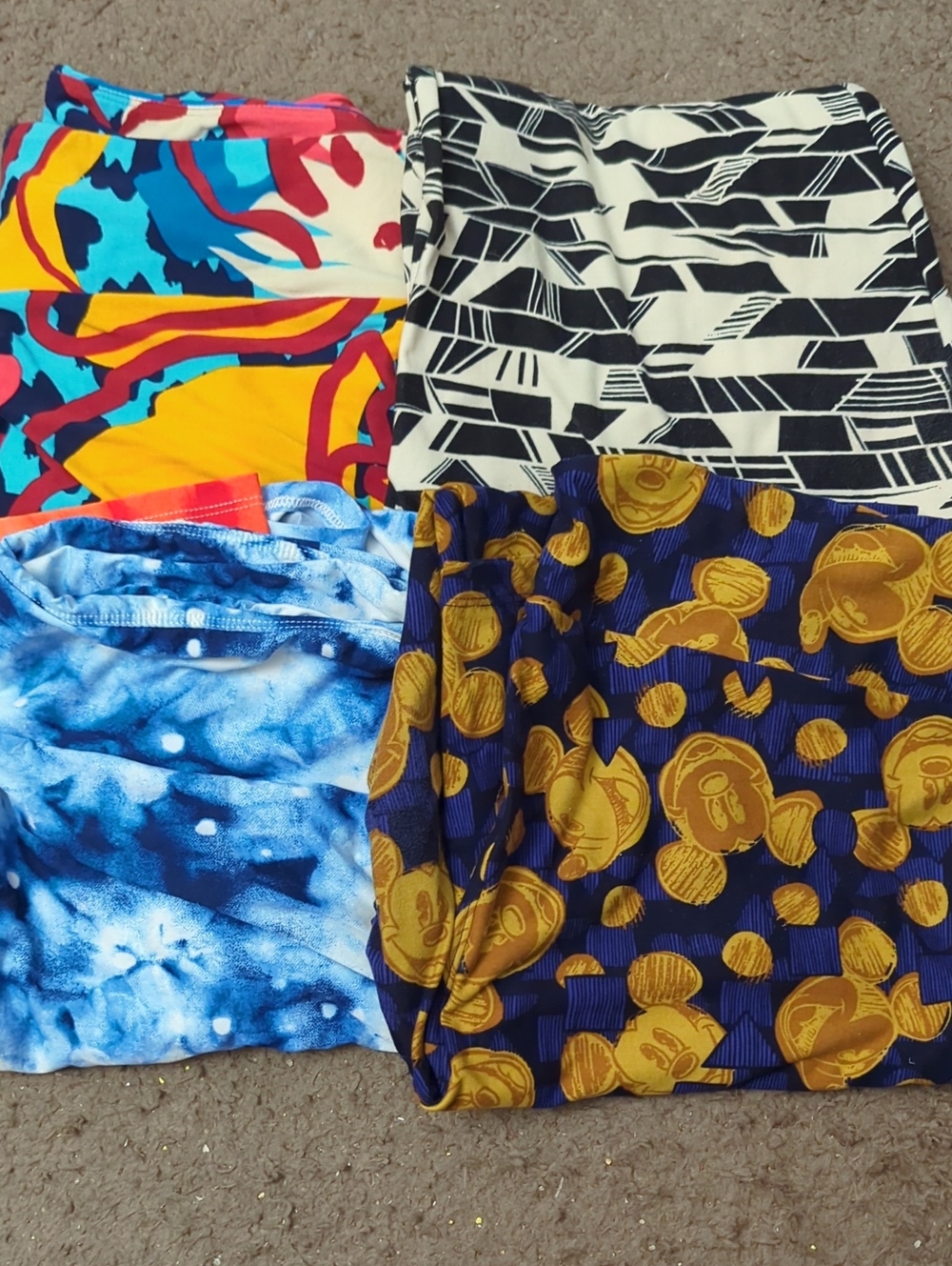Colorful Patterned Lularoe Leggings Bundle - Blue, Yellow, Black & Multi
